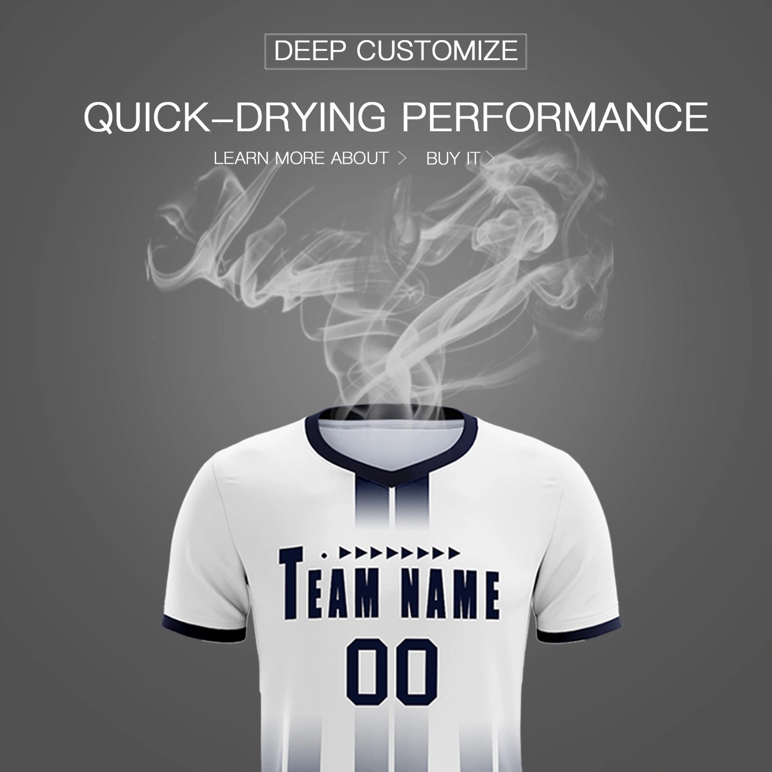 Custom White Navy Vertical Training Uniform Soccer Sets Jersey