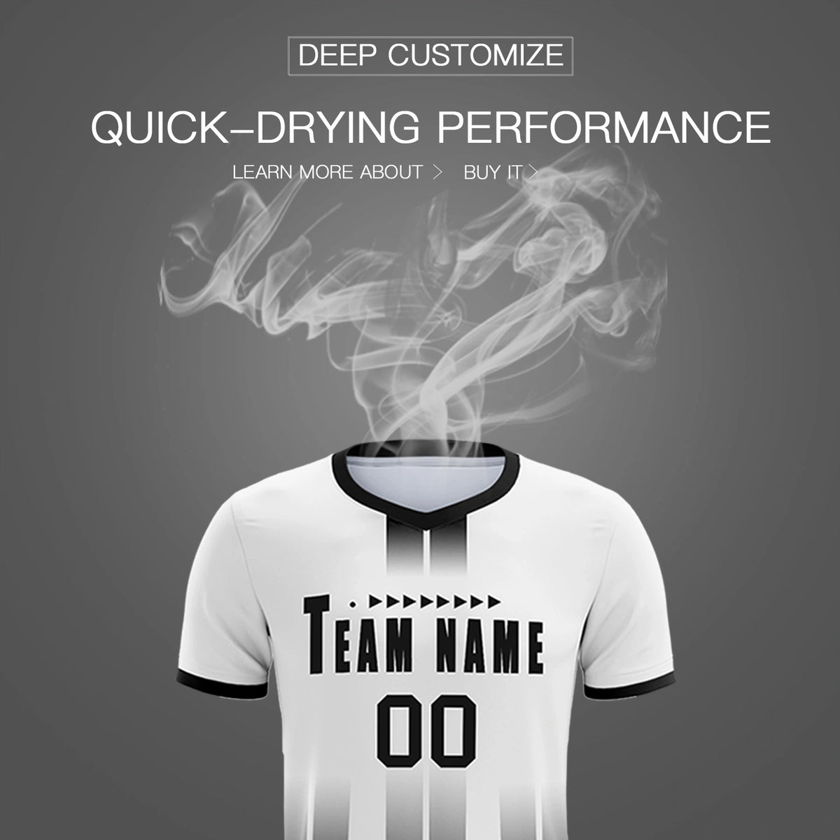 Custom White Black Vertical Training Uniform Soccer Sets Jersey