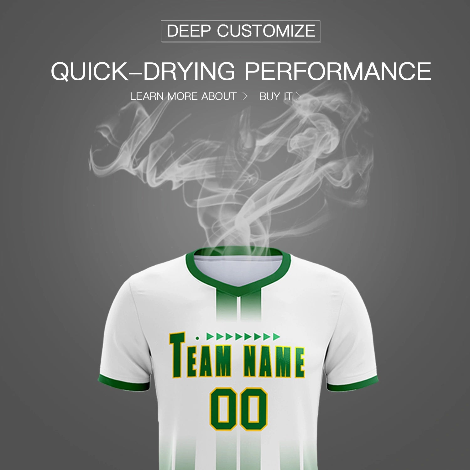 Custom White Kelly Green Vertical Training Uniform Soccer Sets Jersey