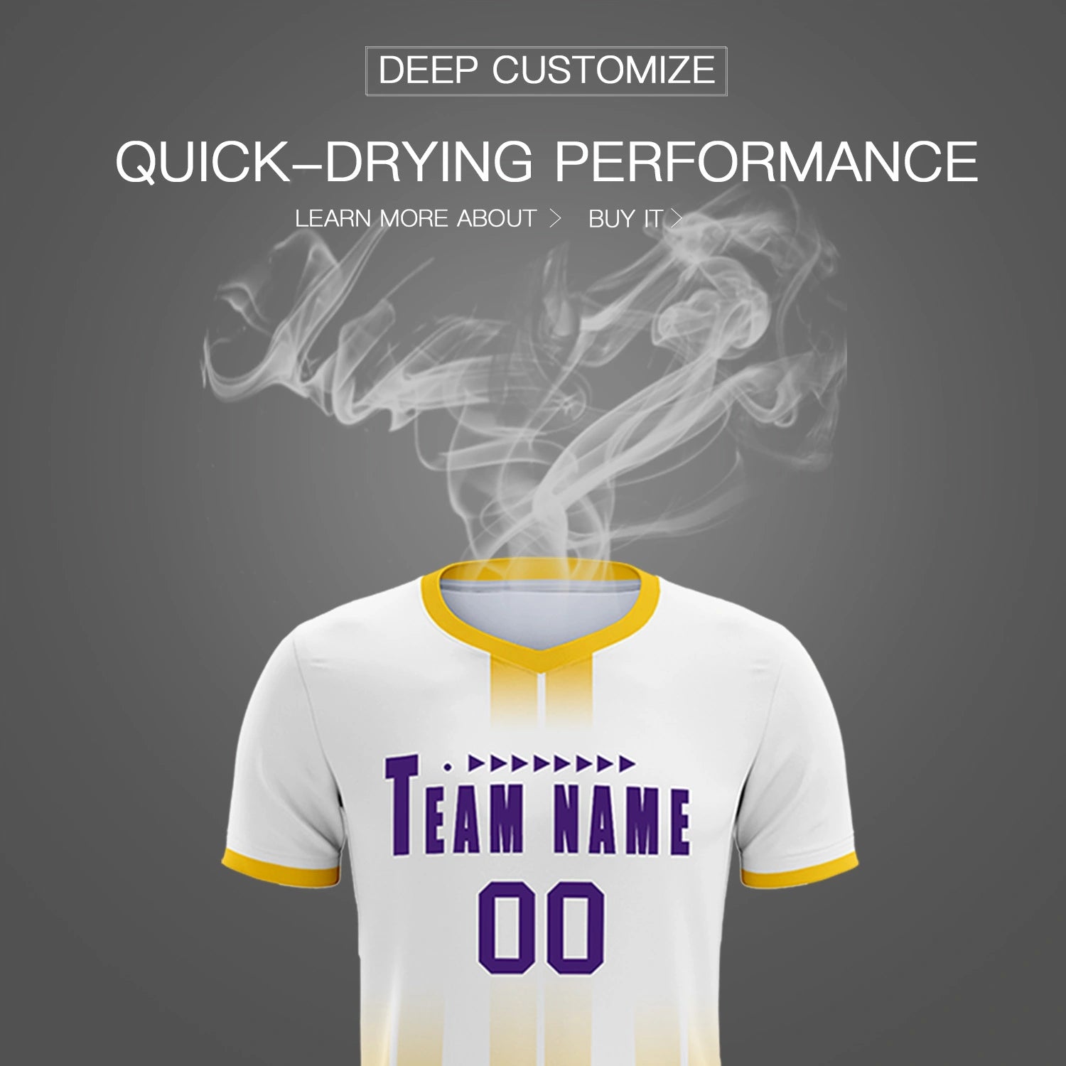 Custom White Gold01 Vertical Training Uniform Soccer Sets Jersey