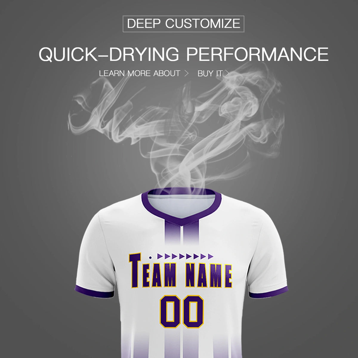 Custom White Purple Vertical Training Uniform Soccer Sets Jersey