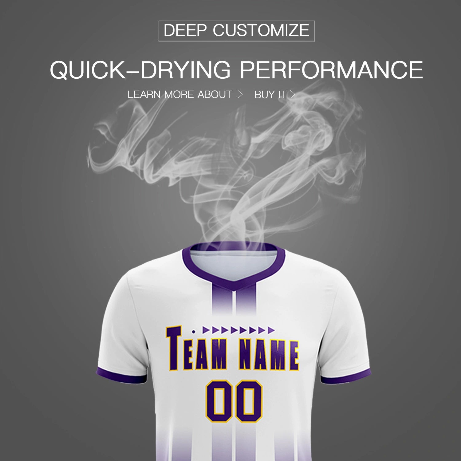 Custom White Purple Vertical Training Uniform Soccer Sets Jersey