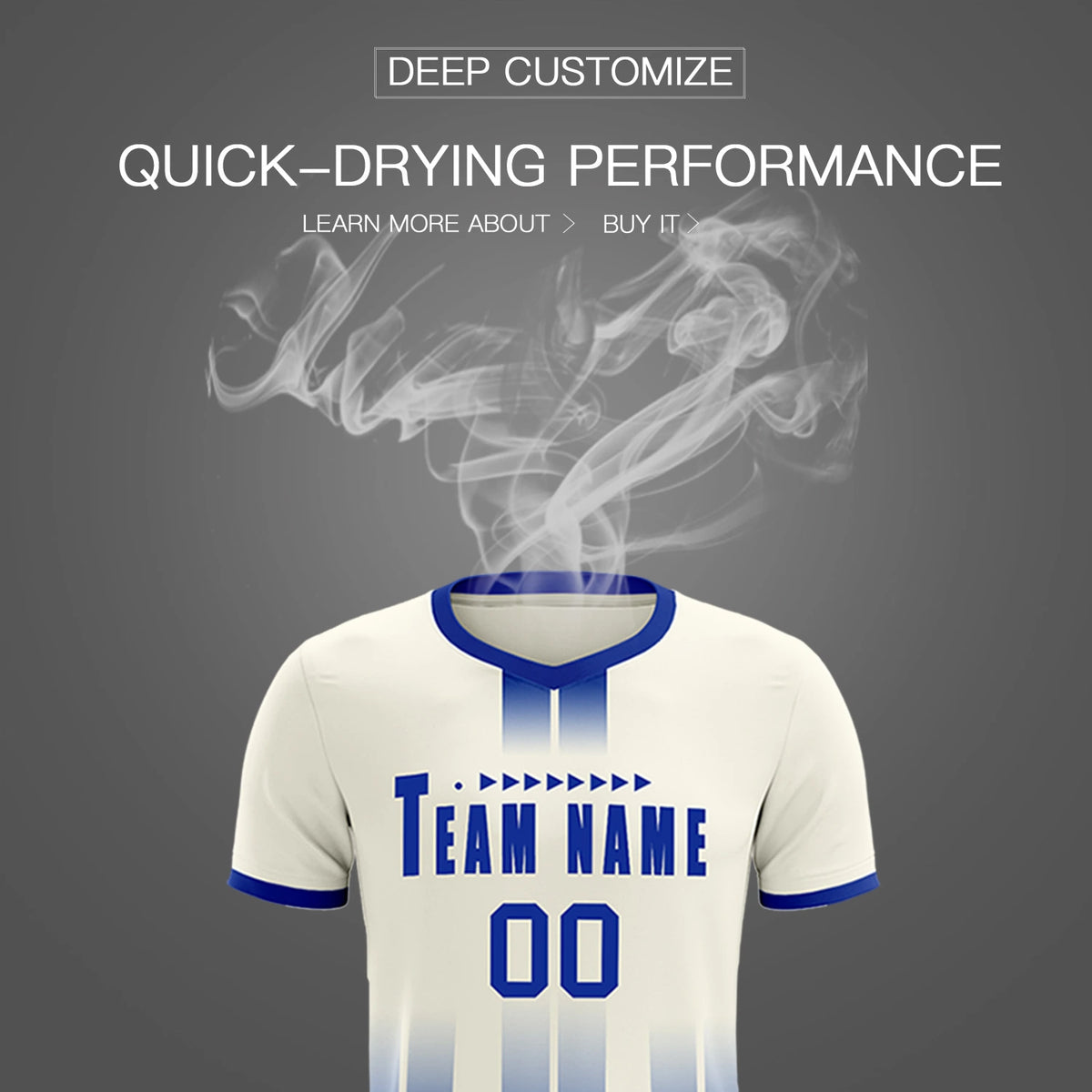 Custom Khaki Royal Blue Vertical Training Uniform Soccer Sets Jersey