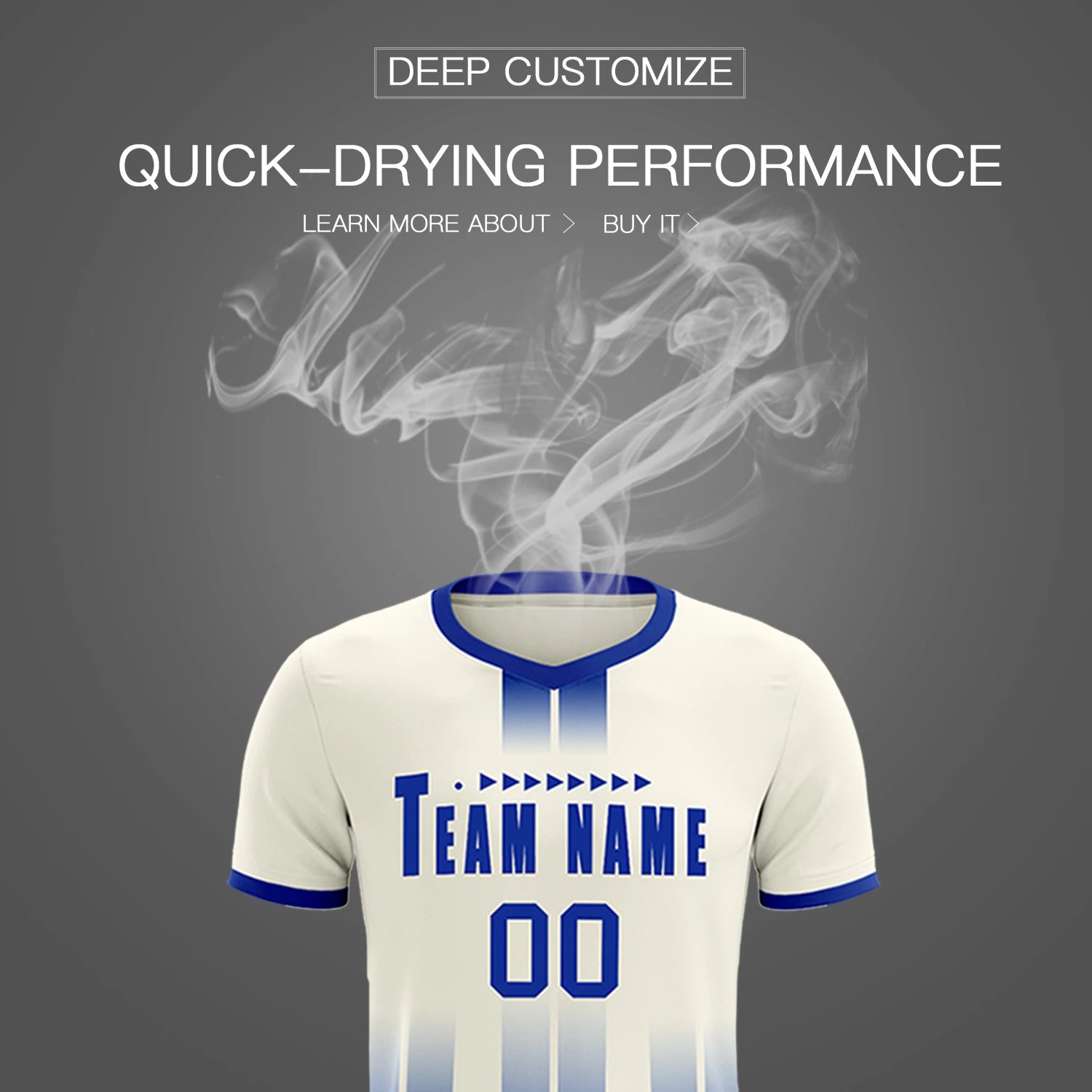 Custom Khaki Royal Blue Vertical Training Uniform Soccer Sets Jersey