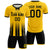 Custom Gold01 Black Vertical Training Uniform Soccer Sets Jersey