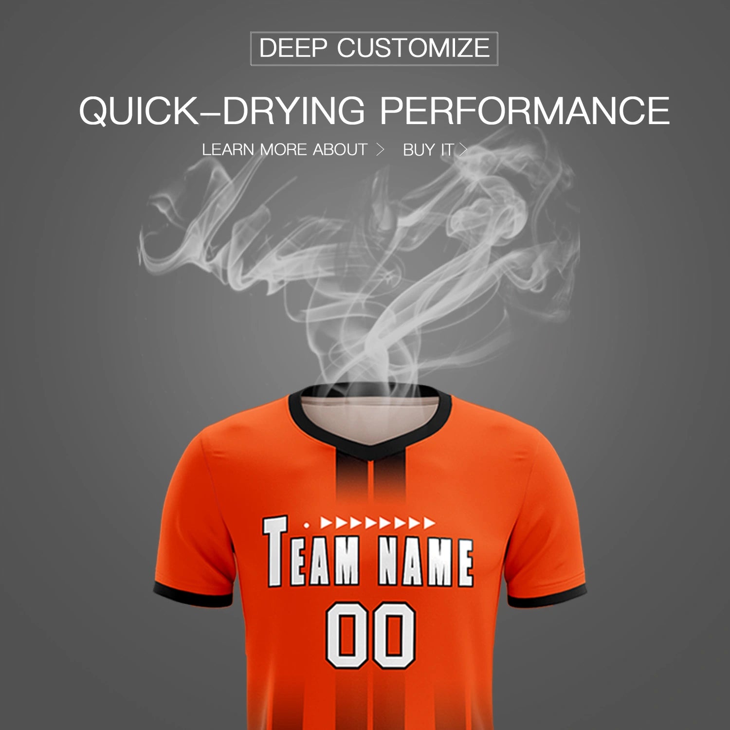 Custom Orange Black Vertical Training Uniform Soccer Sets Jersey