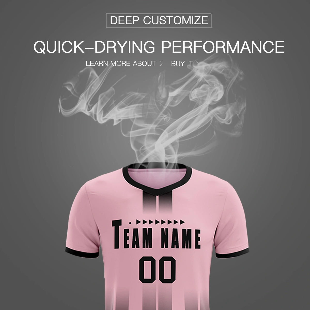 Custom Light Pink Black Vertical Training Uniform Soccer Sets Jersey