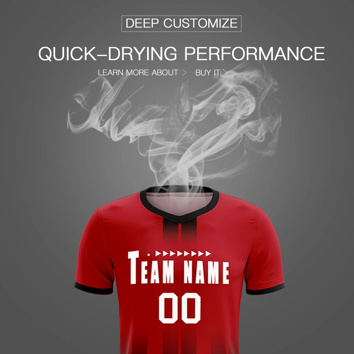 Custom Red Black Vertical Training Uniform Soccer Sets Jersey