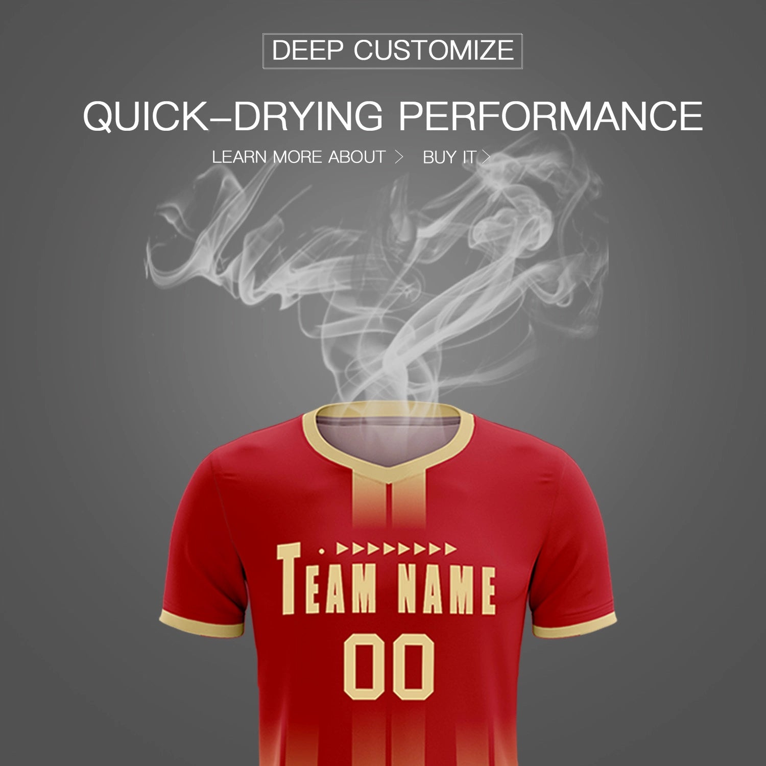 Custom Red Khaki Vertical Training Uniform Soccer Sets Jersey