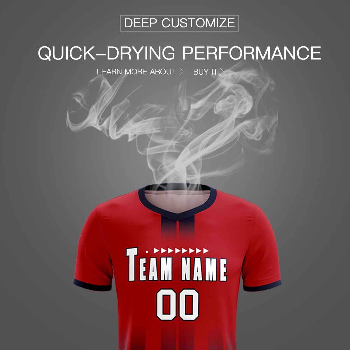 Custom Red Navy Vertical Training Uniform Soccer Sets Jersey