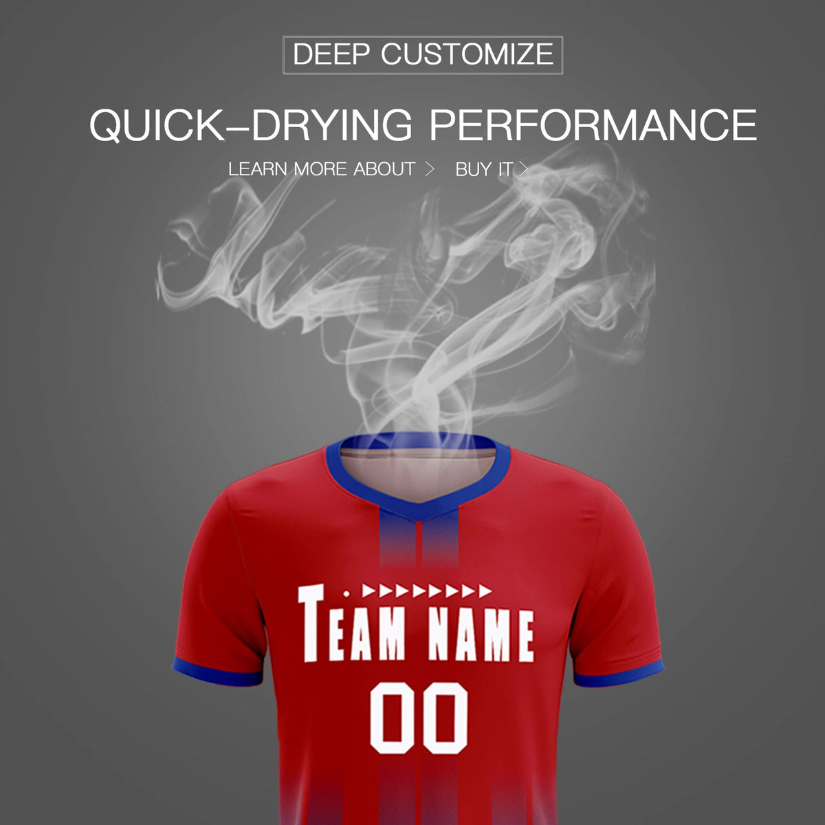Custom Red Royal Blue Vertical Training Uniform Soccer Sets Jersey