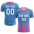 Custom Light Blue Pink Vertical Training Uniform Soccer Sets Jersey