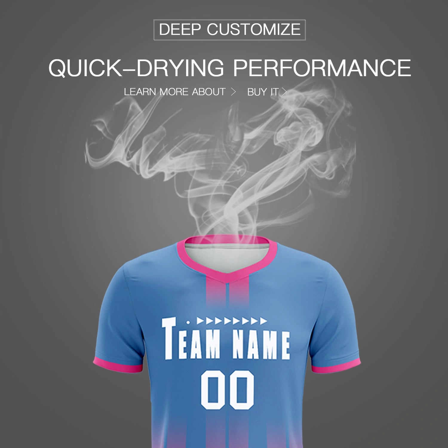 Custom Light Blue Pink Vertical Training Uniform Soccer Sets Jersey