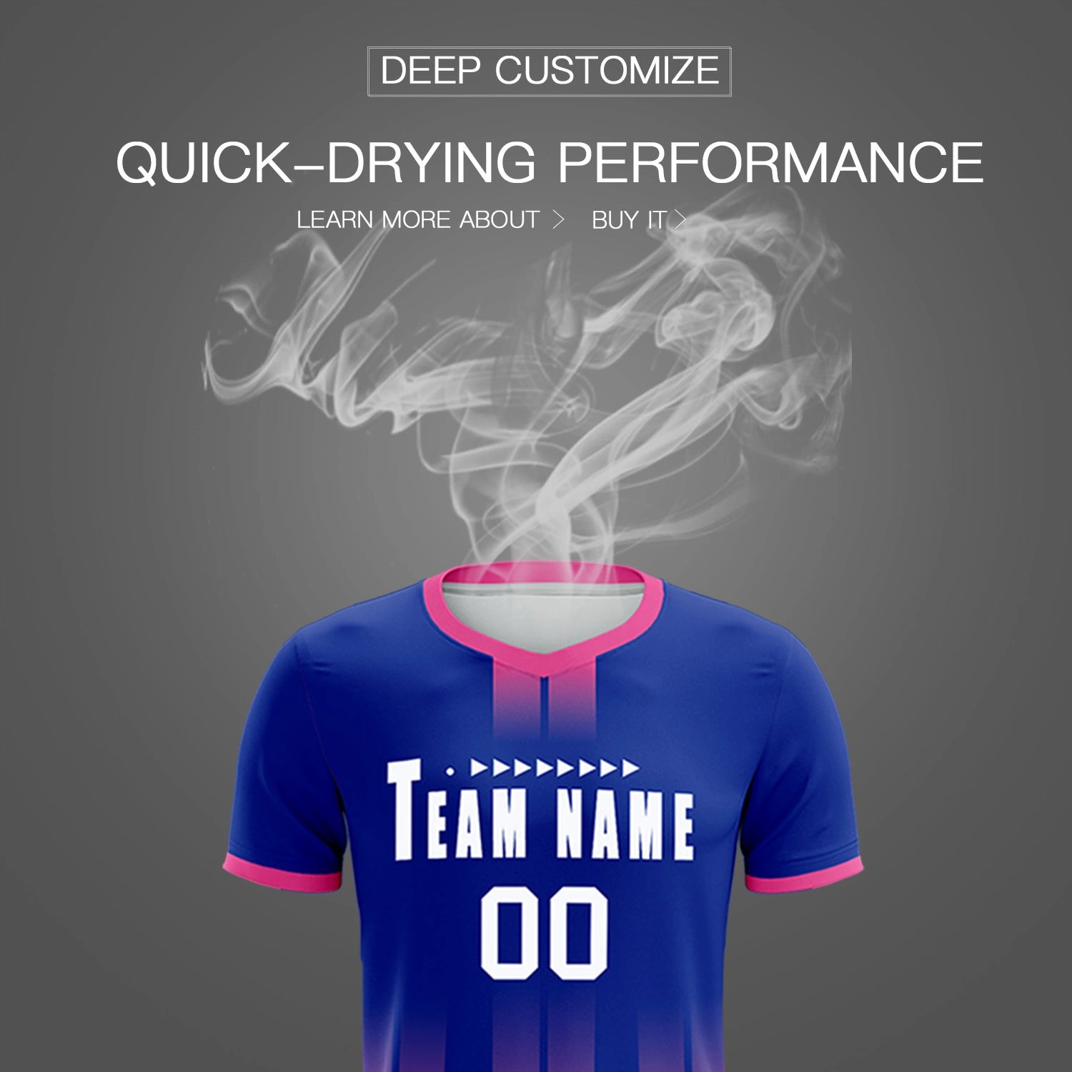 Custom Royal Blue Pink Vertical Training Uniform Soccer Sets Jersey