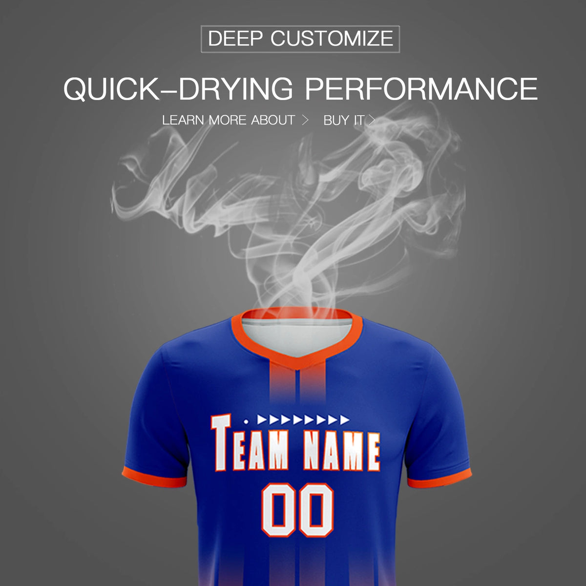 Custom Royal Blue Orange Vertical Training Uniform Soccer Sets Jersey