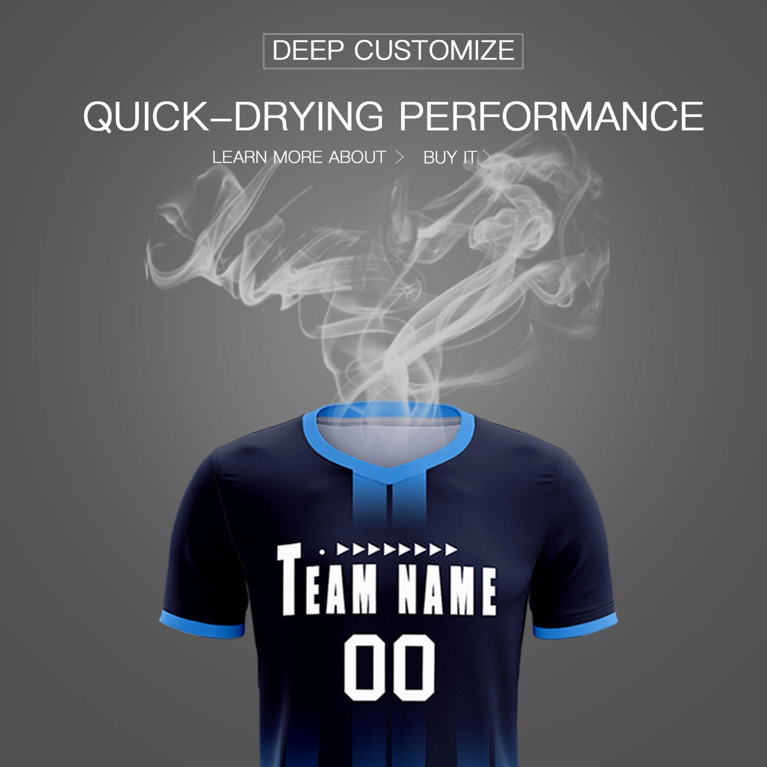 Custom Navy Powder Blue Vertical Training Uniform Soccer Sets Jersey