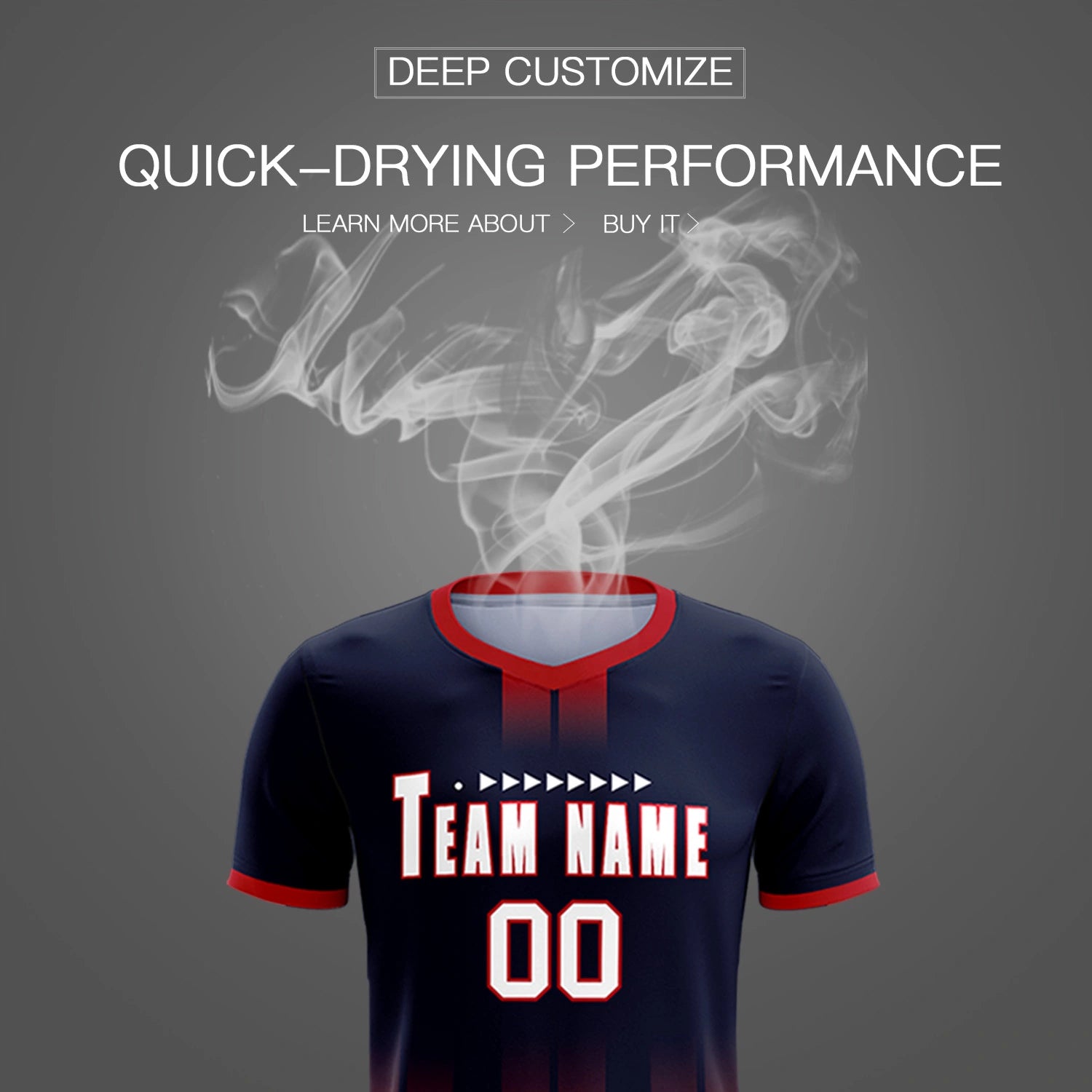 Custom Navy Red Vertical Training Uniform Soccer Sets Jersey