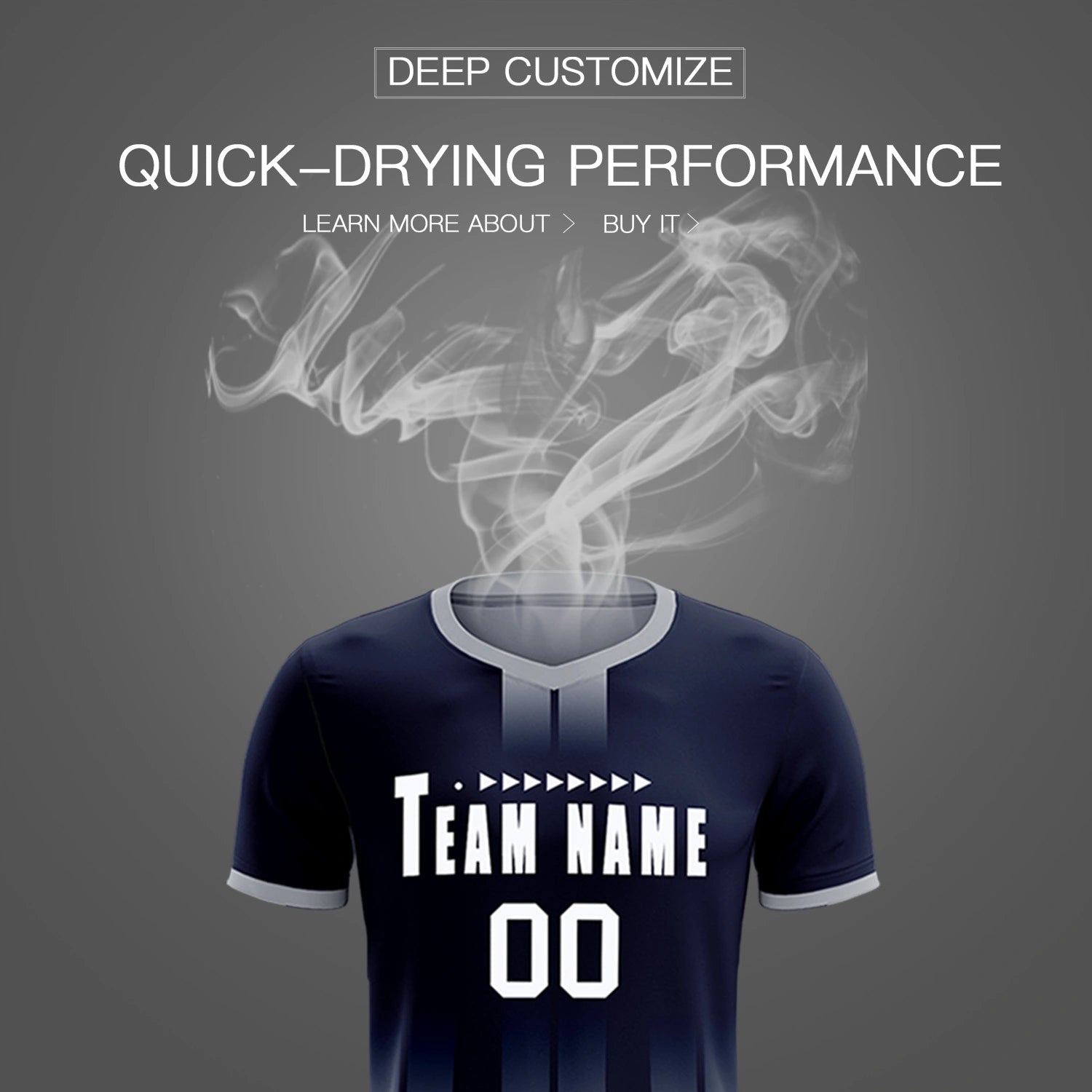 Custom Navy Gray Vertical Training Uniform Soccer Sets Jersey