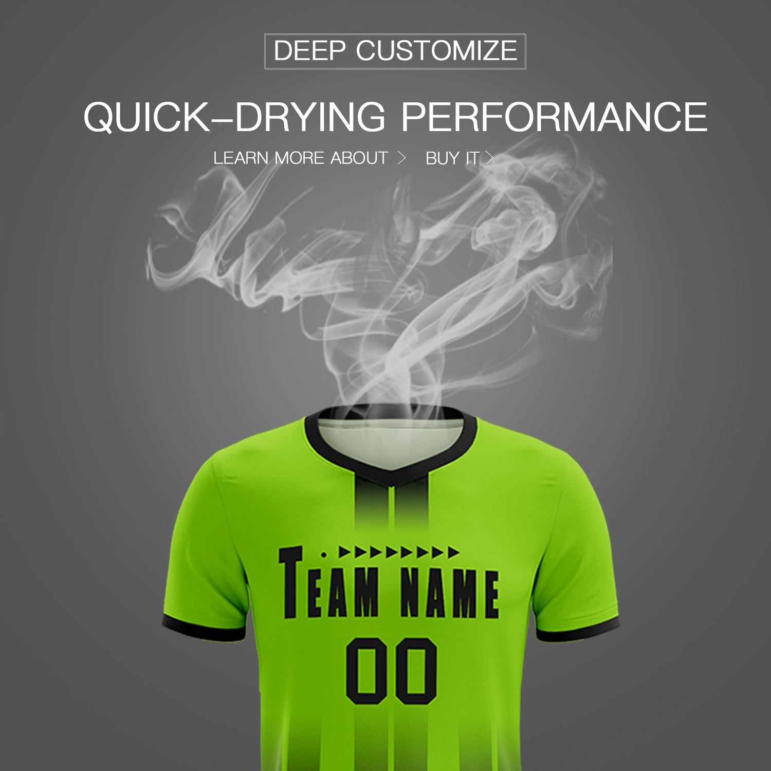 Custom Neon Green Black Vertical Training Uniform Soccer Sets Jersey