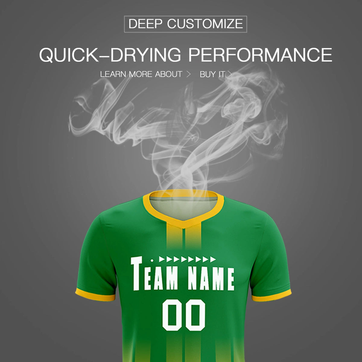 Custom Kelly Green Gold01 Vertical Training Uniform Soccer Sets Jersey