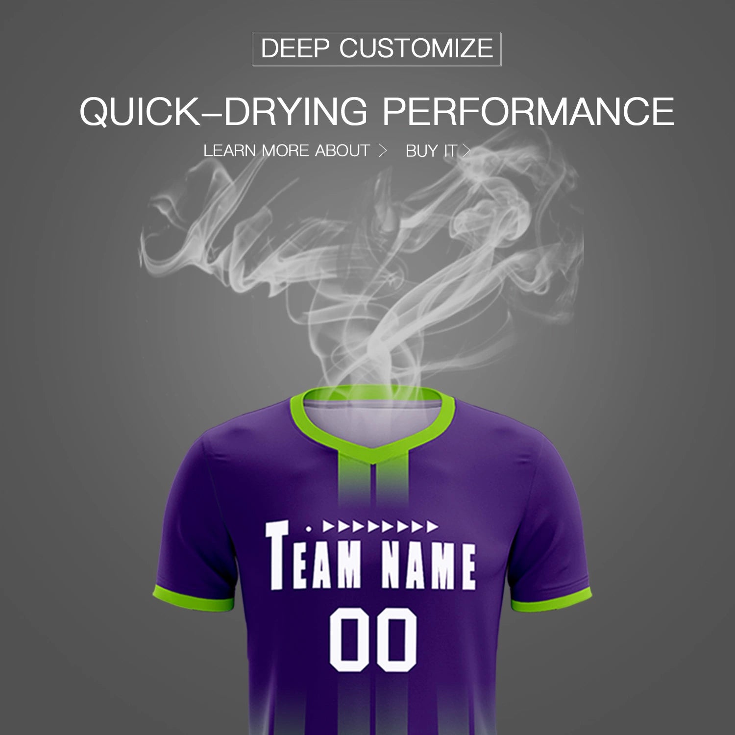 Custom Purple Neon Green Vertical Training Uniform Soccer Sets Jersey