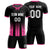 Custom Black Pink Vertical Training Uniform Soccer Sets Jersey