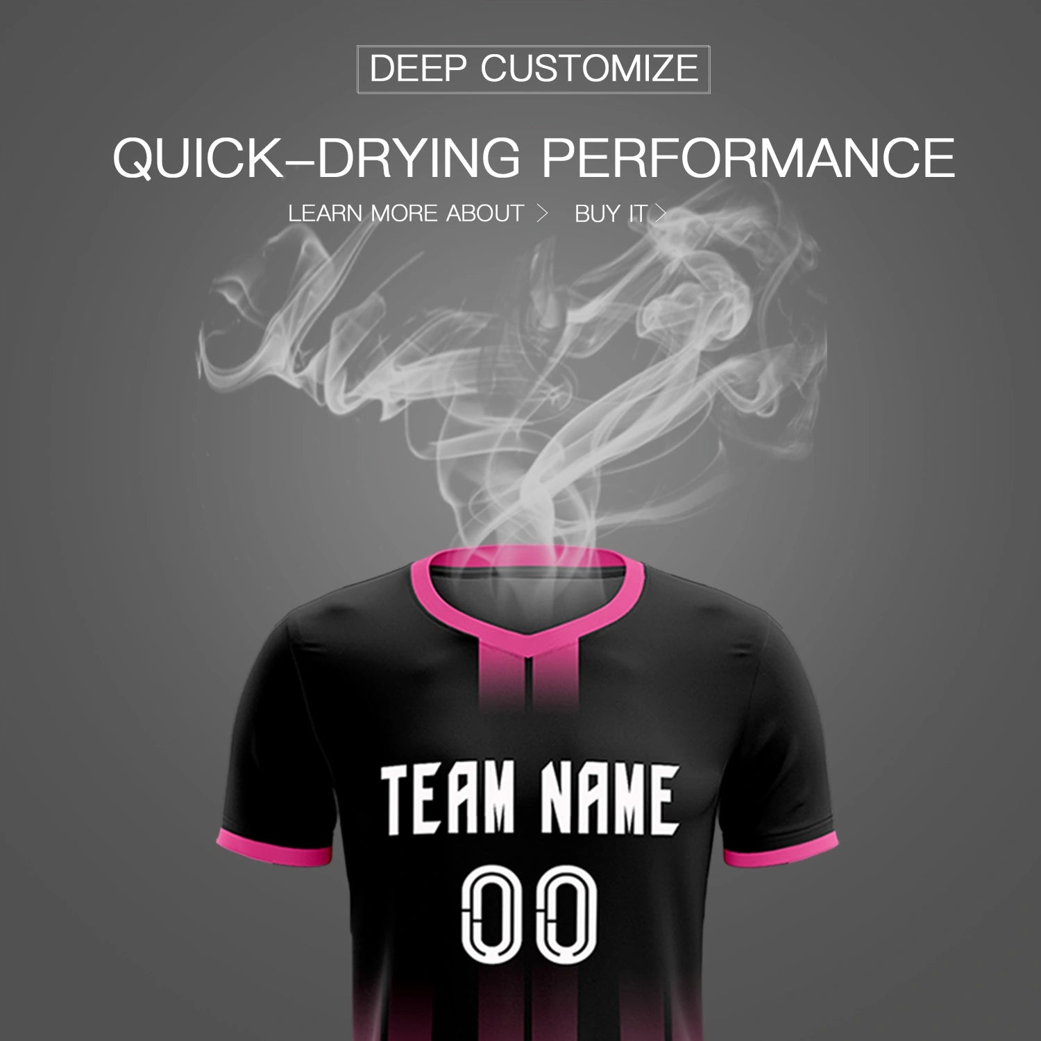 Custom Black Pink Vertical Training Uniform Soccer Sets Jersey