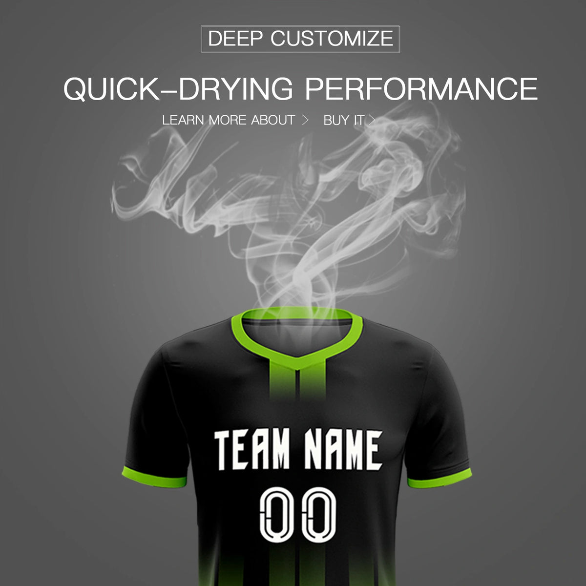 Custom Black Neon Green Vertical Training Uniform Soccer Sets Jersey