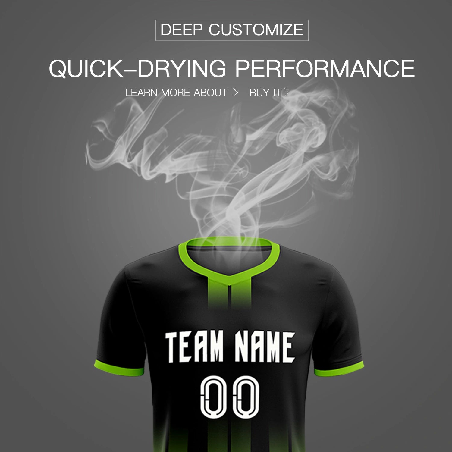 Custom Black Neon Green Vertical Training Uniform Soccer Sets Jersey