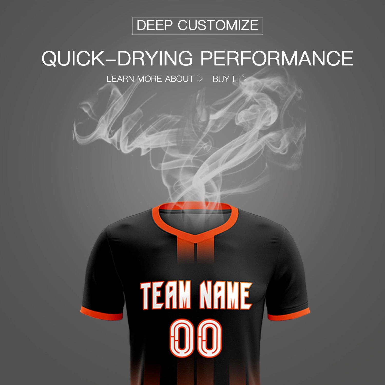 Custom Black Orange Vertical Training Uniform Soccer Sets Jersey