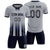 Custom Gray Navy Vertical Training Uniform Soccer Sets Jersey