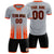 Custom Gray Orange Vertical Training Uniform Soccer Sets Jersey