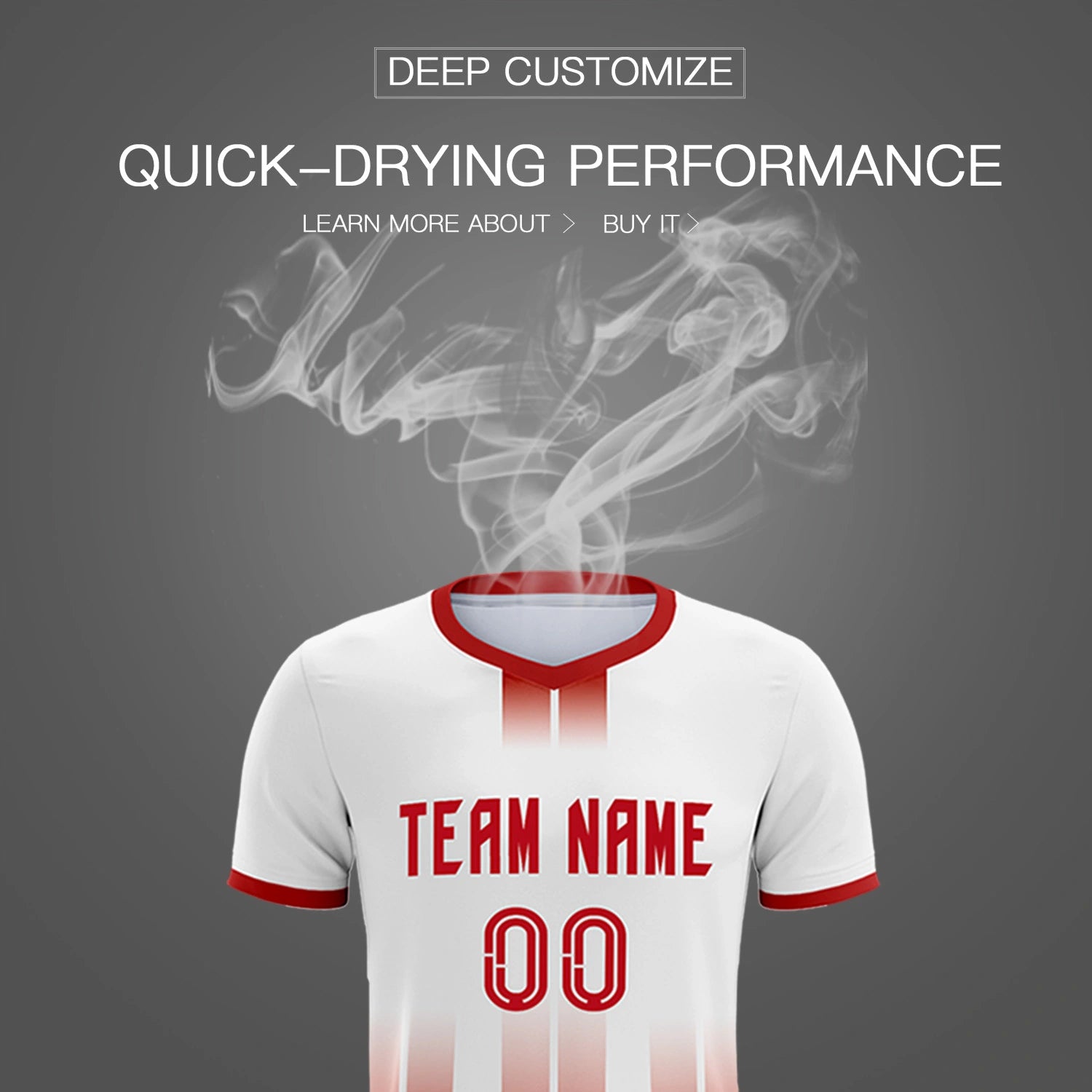 Custom White Red Vertical Training Uniform Soccer Sets Jersey