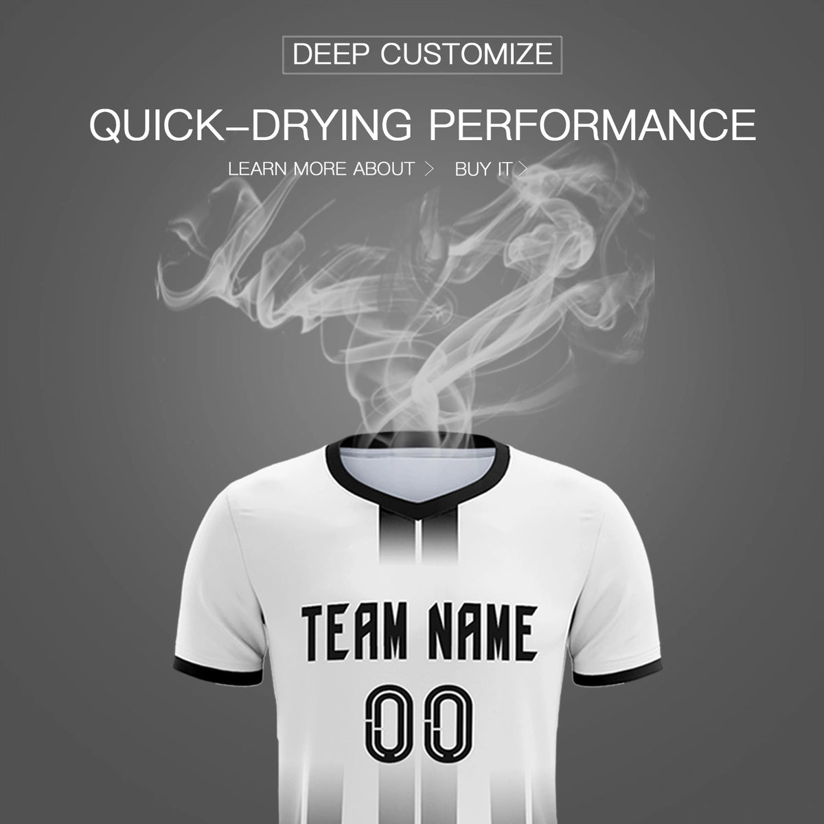 Custom White Black Vertical Training Uniform Soccer Sets Jersey