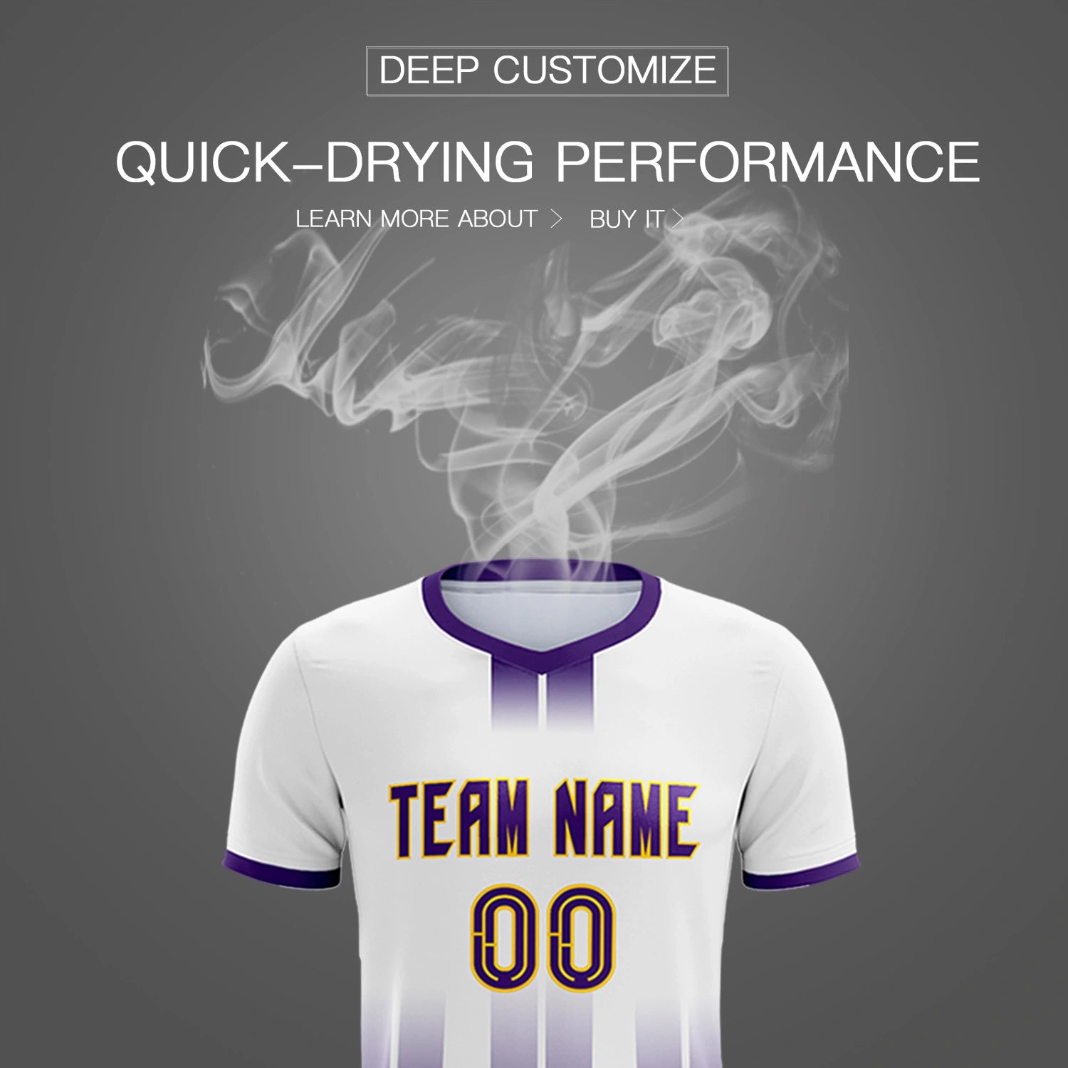 Custom White Purple Vertical Training Uniform Soccer Sets Jersey