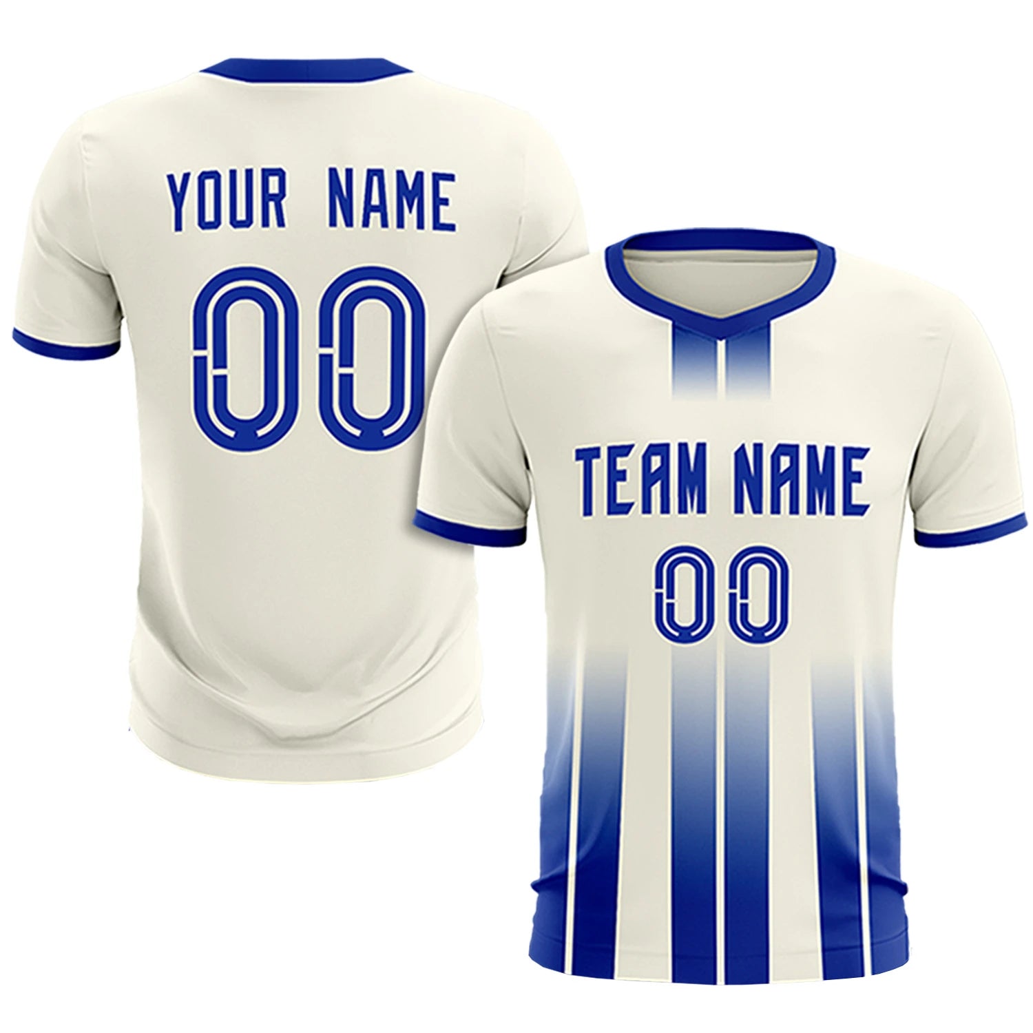 Custom Khaki Royal Blue Vertical Training Uniform Soccer Sets Jersey