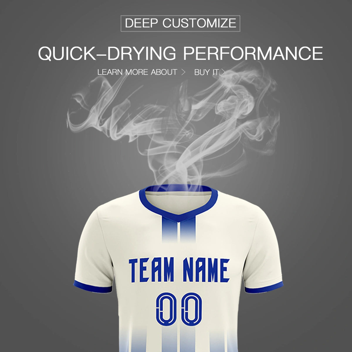 Custom Khaki Royal Blue Vertical Training Uniform Soccer Sets Jersey