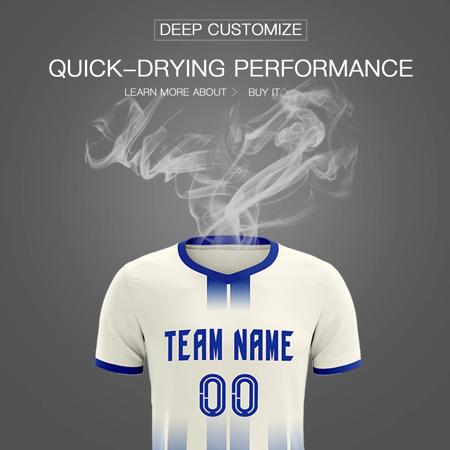 Custom Khaki Royal Blue Vertical Training Uniform Soccer Sets Jersey