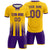 Custom Gold01 Purple Vertical Training Uniform Soccer Sets Jersey