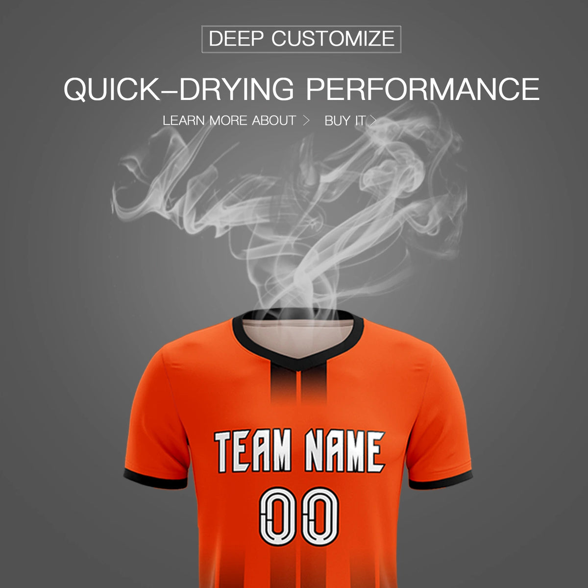 Custom Orange Black Vertical Training Uniform Soccer Sets Jersey
