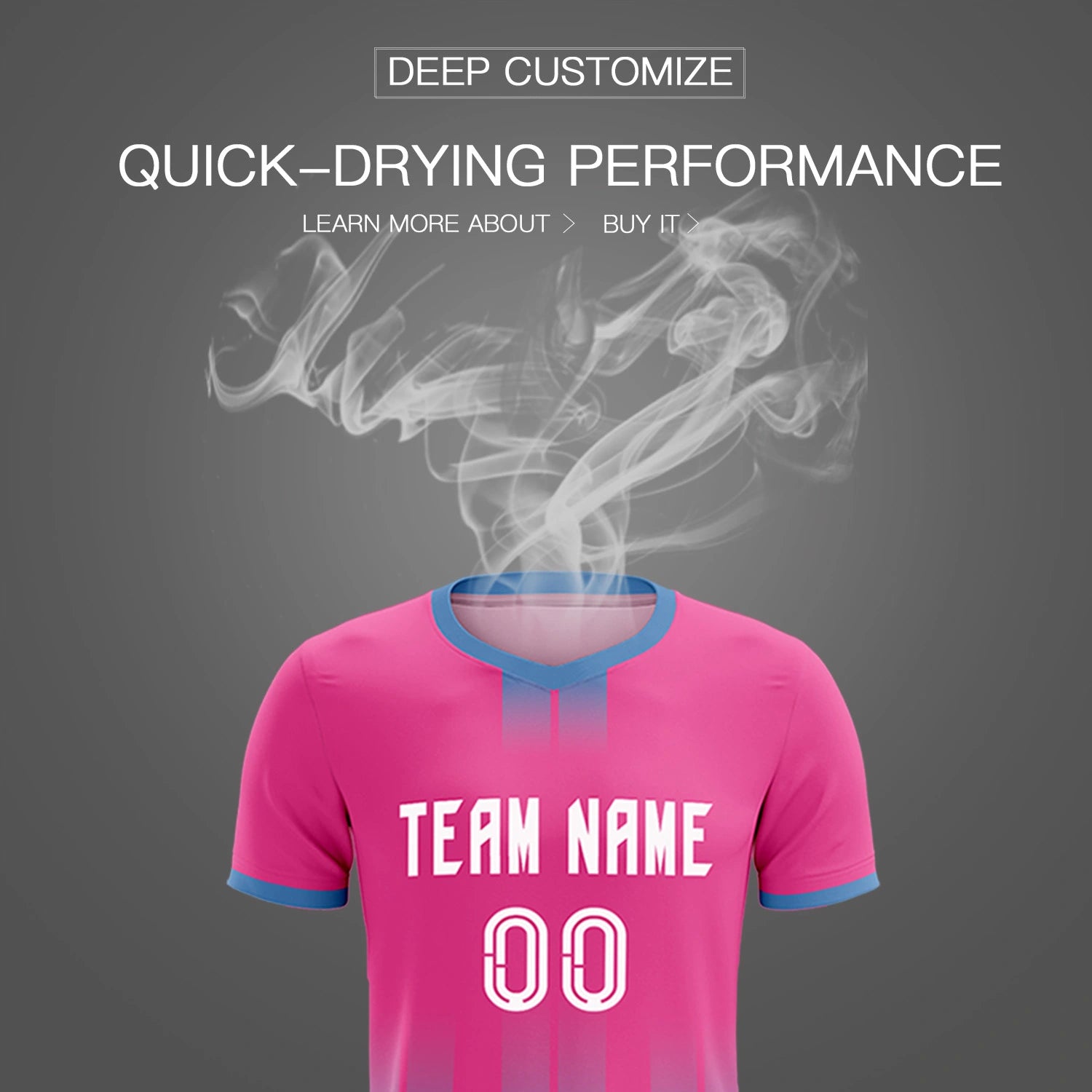 Custom Pink Light Blue Vertical Training Uniform Soccer Sets Jersey