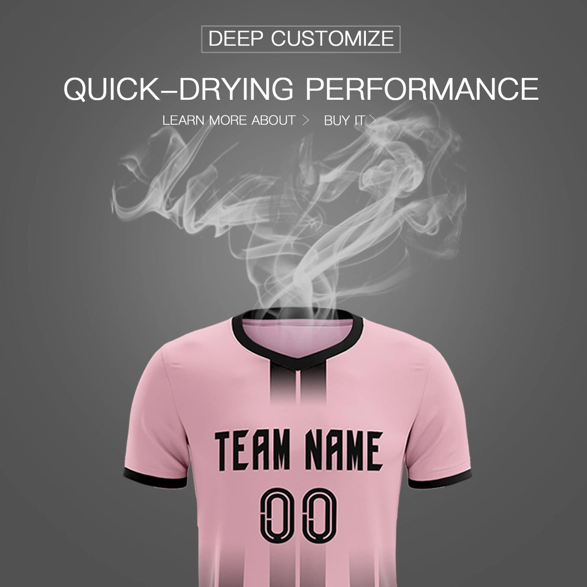Custom Light Pink Black Vertical Training Uniform Soccer Sets Jersey