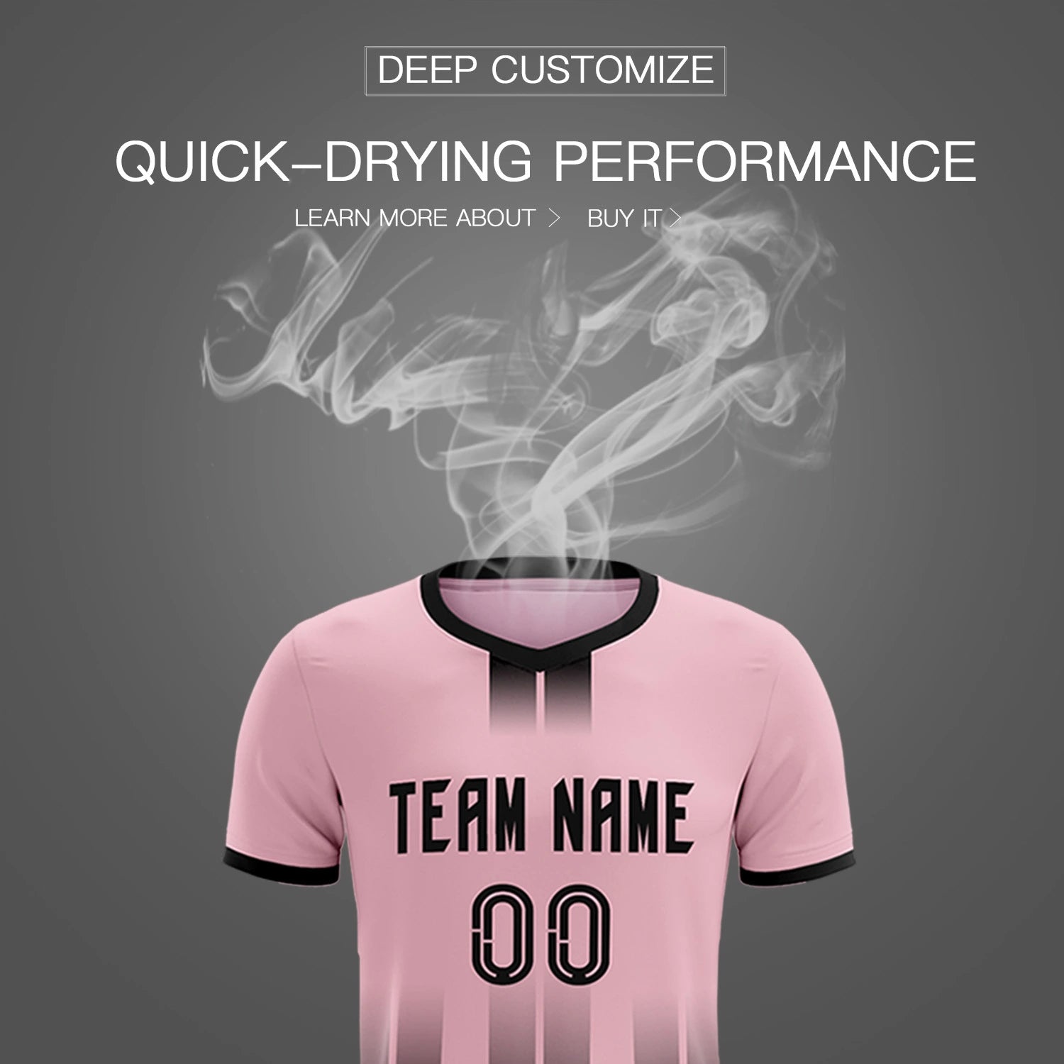 Custom Light Pink Black Vertical Training Uniform Soccer Sets Jersey