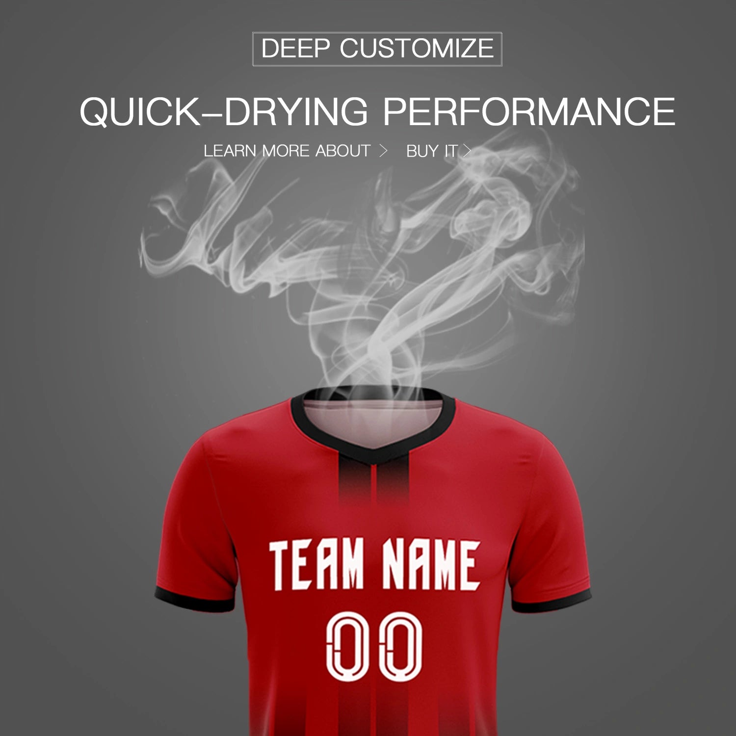 Custom Red Black Vertical Training Uniform Soccer Sets Jersey