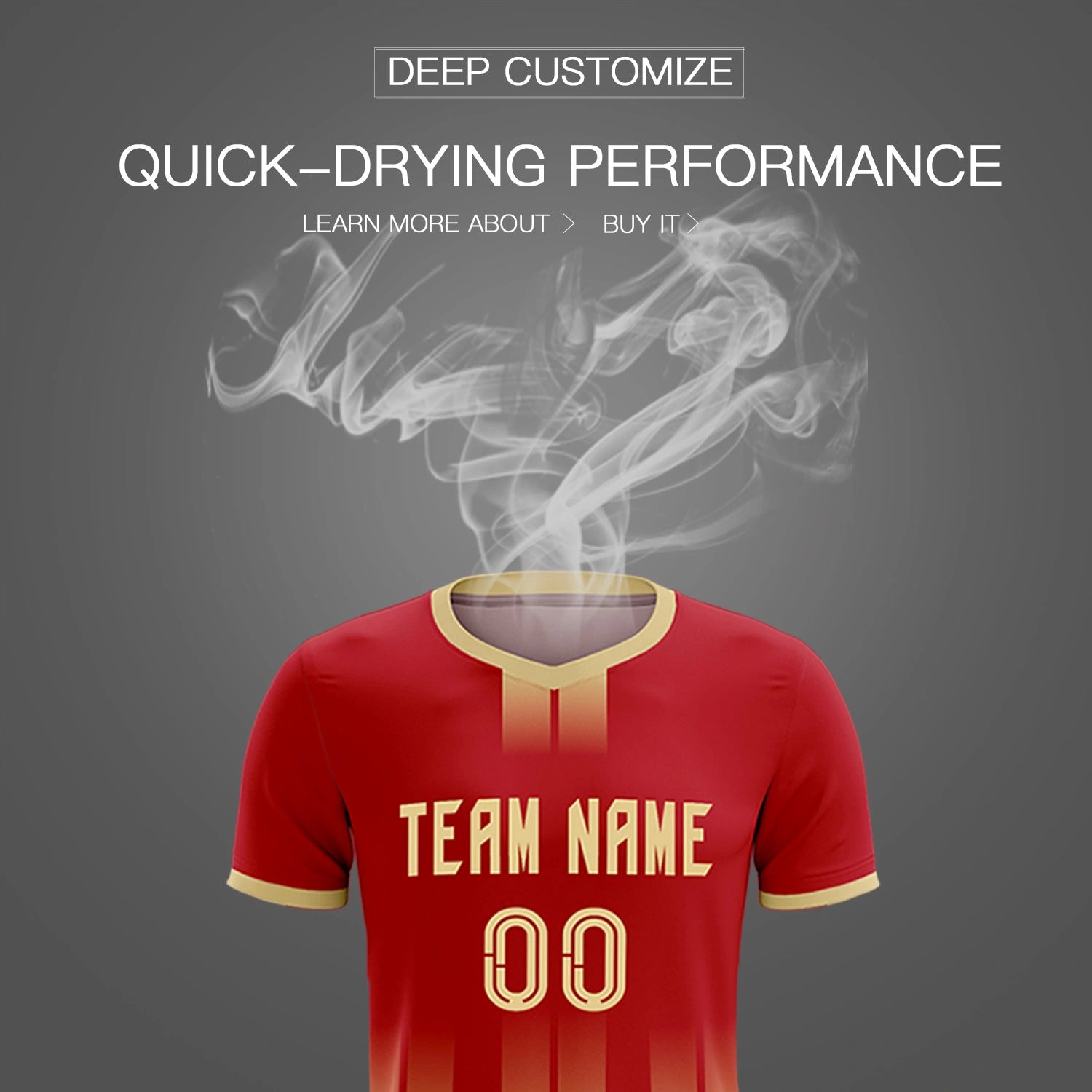 Custom Red Khaki Vertical Training Uniform Soccer Sets Jersey