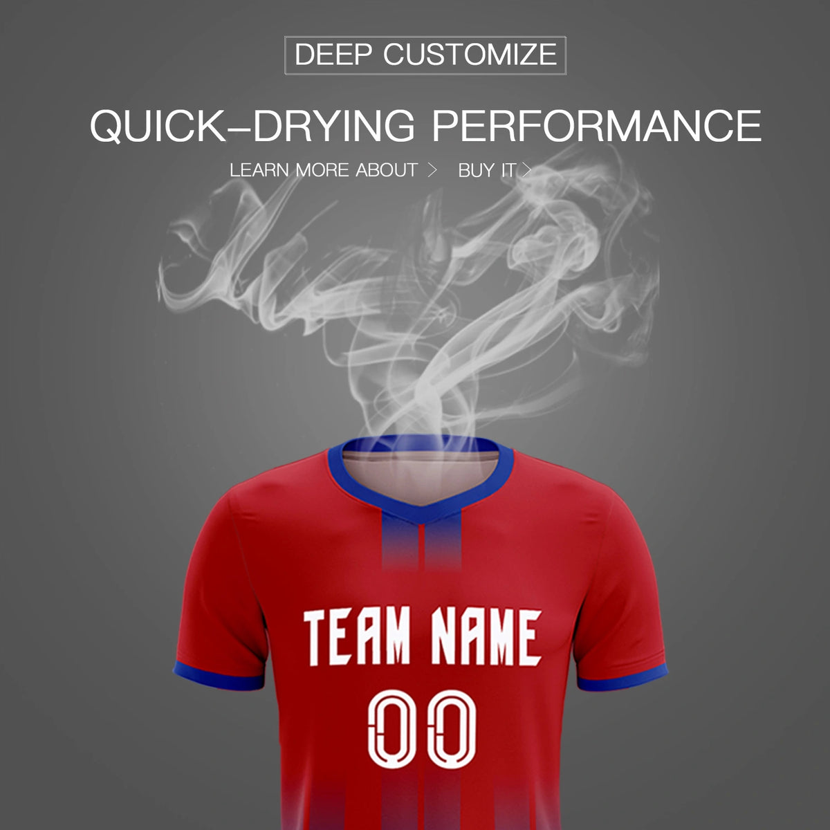 Custom Red Royal Blue Vertical Training Uniform Soccer Sets Jersey