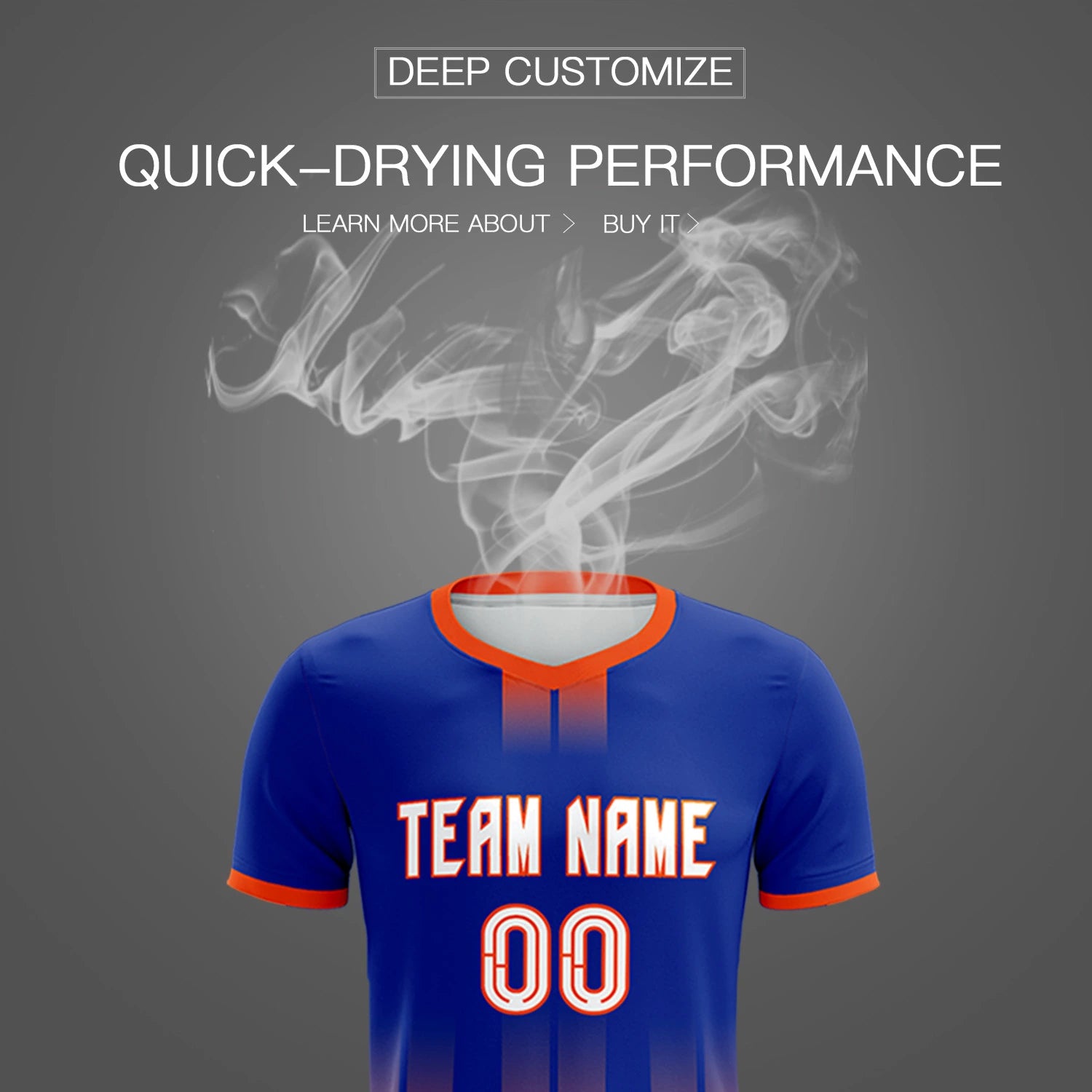 Custom Royal Blue Orange Vertical Training Uniform Soccer Sets Jersey