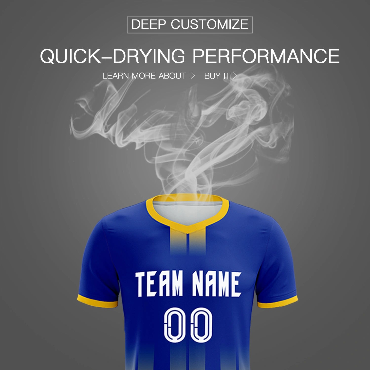 Custom Royal Blue Gold01 Vertical Training Uniform Soccer Sets Jersey