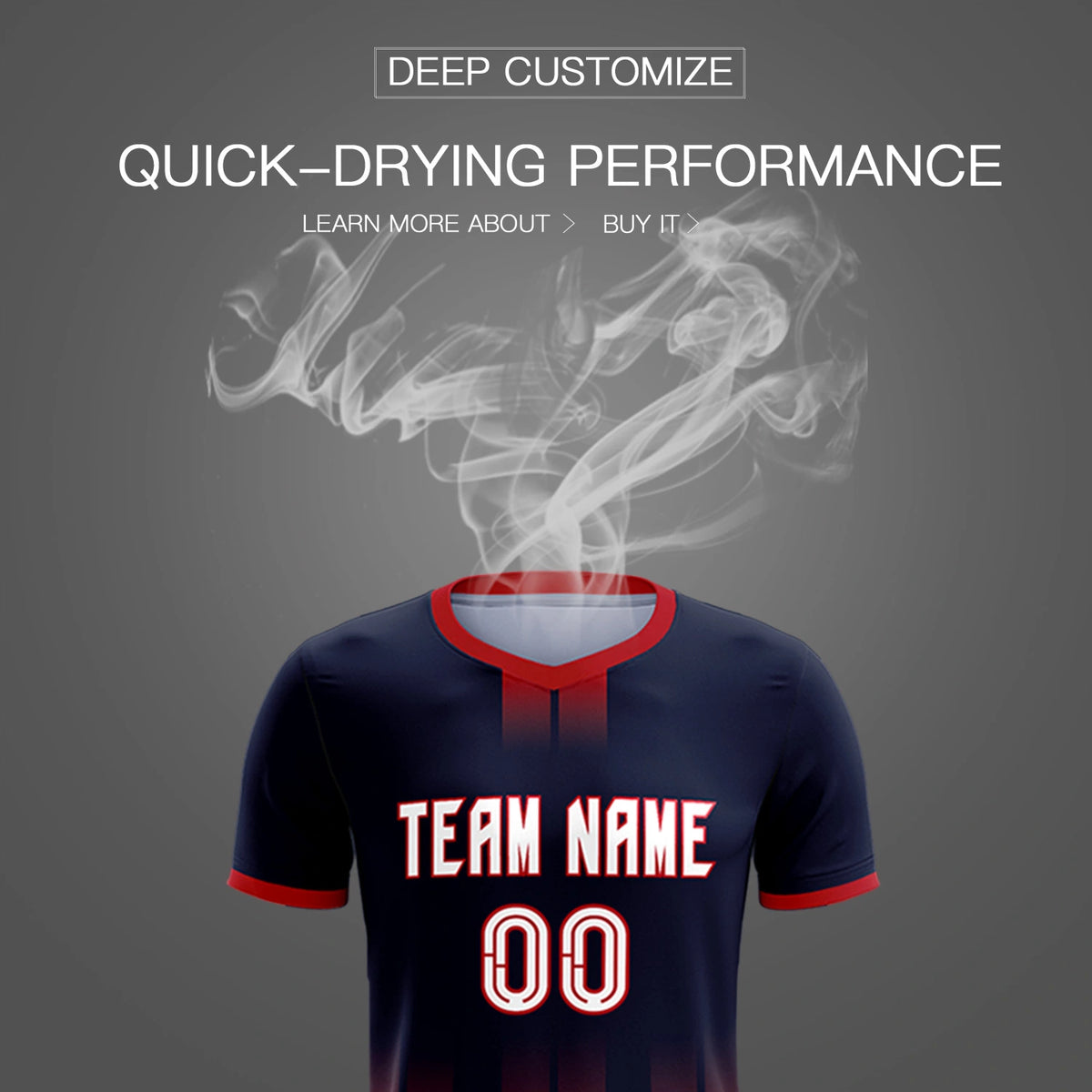 Custom Navy Red Vertical Training Uniform Soccer Sets Jersey