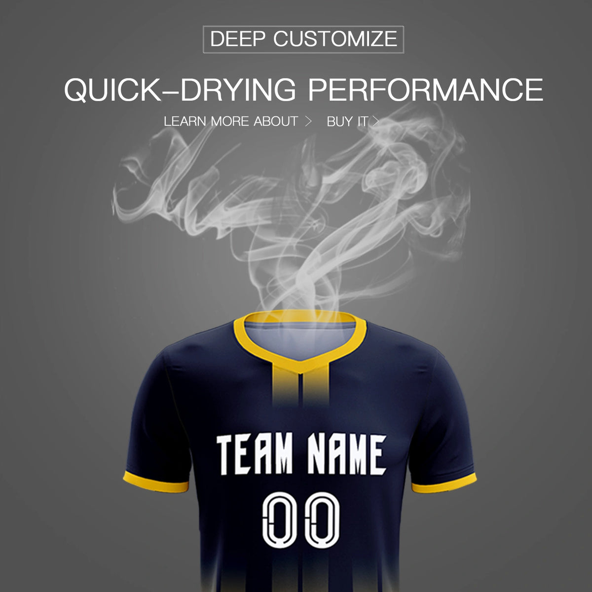 Custom Navy Gold01 Vertical Training Uniform Soccer Sets Jersey